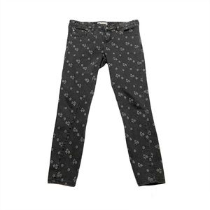 Free People Boho Preppy Floral Patterned Casual Mid-Rise Skinny Jeans Size 28